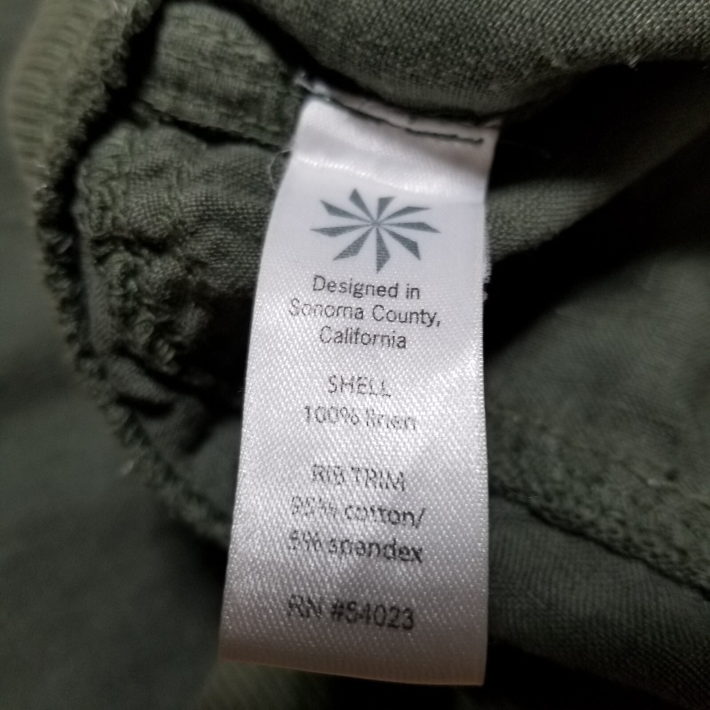 Athleta Joggers‎ 32" Olive Green 100% Linen Wide Leg Drawstring Casual Pants - Picture 13 of 13
